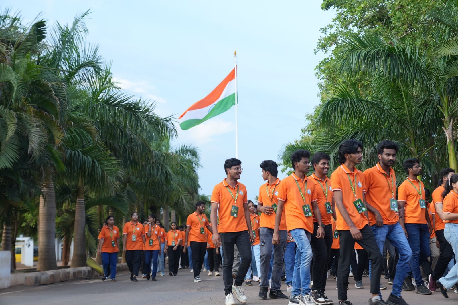 Large crowd of Aditya University students at the Project Space event