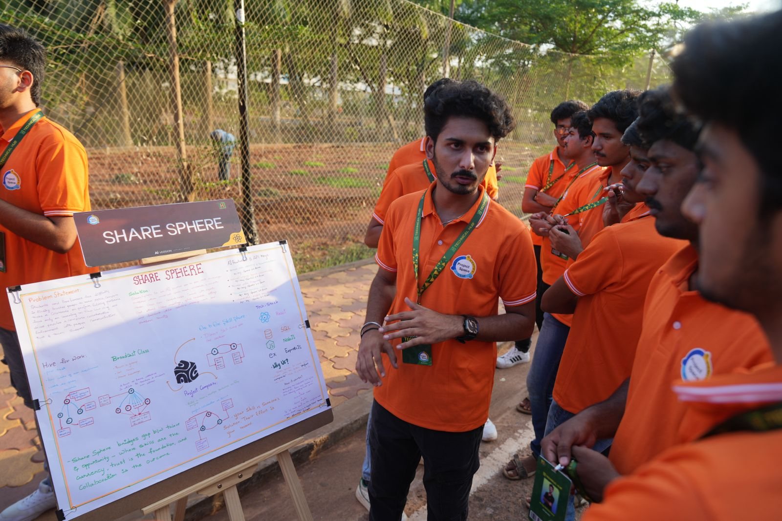 Students showcasing their projects to peers and visitors at Project Street