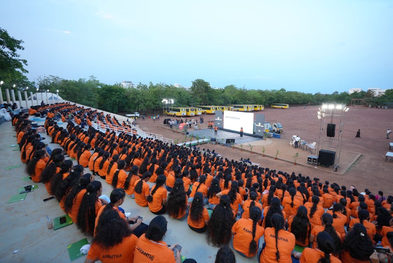 Open-air amphitheatre and main stage set up for the Project Space finale
